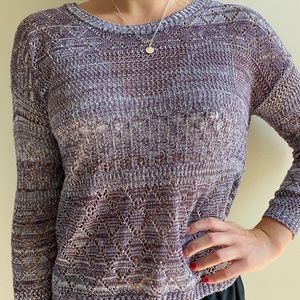 Cream and purple sweater